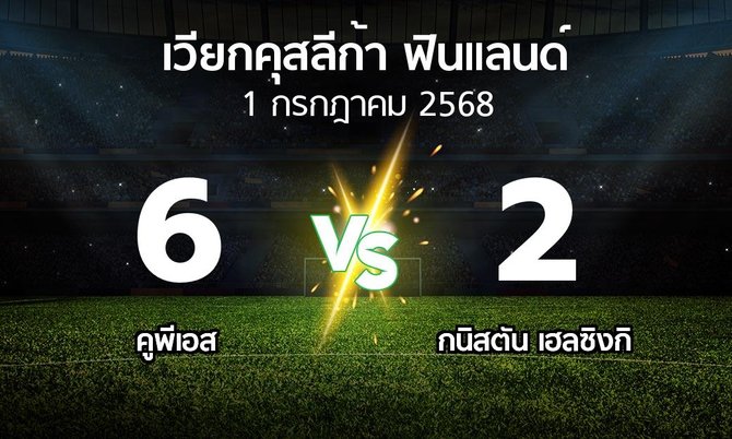 ผลบอล : คูพีเอส vs กนิสตัน เฮลซิงกิ (เวียกคุสลีก้า-ฟินแลนด์ 2025)