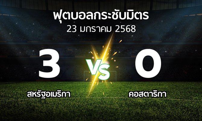 โปรแกรมบอล : สหรัฐอเมริกา vs คอสตาริกา (ฟุตบอลกระชับมิตร)