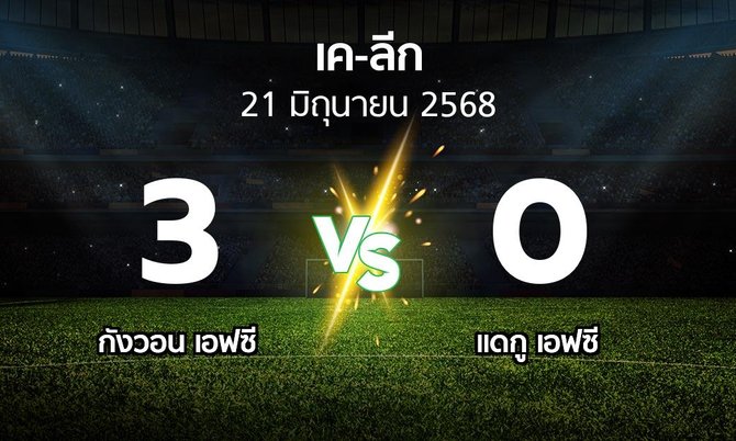 ผลบอล : กังวอน เอฟซี vs แดกู เอฟซี (เค-ลีก 2025)