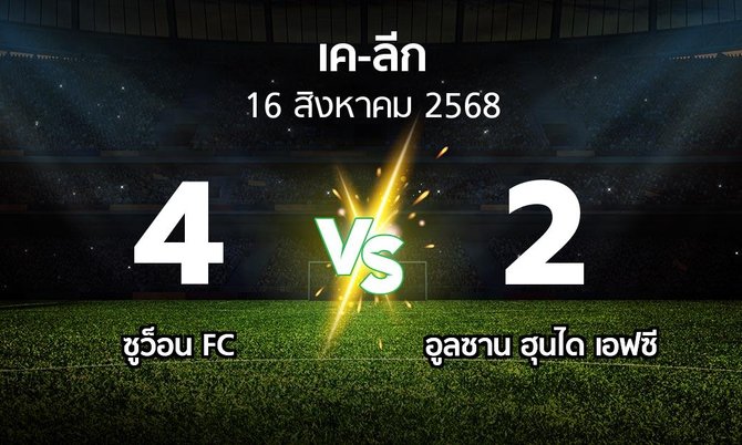 ผลบอล : ซูว็อน FC vs อูลซาน ฮุนได เอฟซี (เค-ลีก 2025)