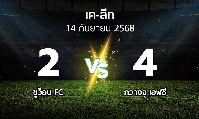 ผลบอล : ซูว็อน FC vs กวางจู เอฟซี (เค-ลีก 2025)