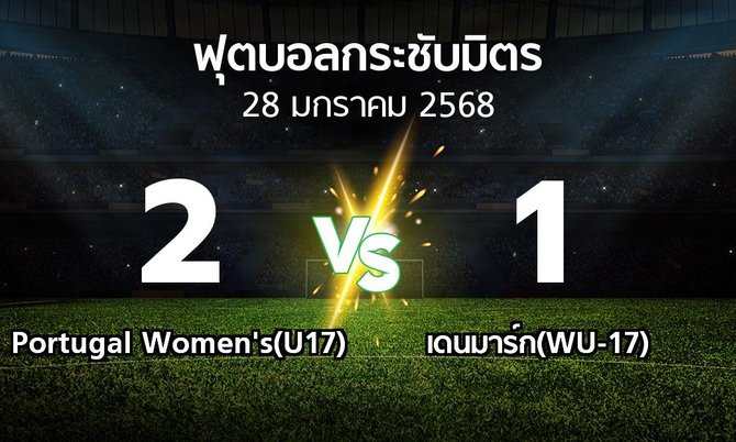 โปรแกรมบอล : Portugal Women's(U17) vs เดนมาร์ก(WU-17) (ฟุตบอลกระชับมิตร)