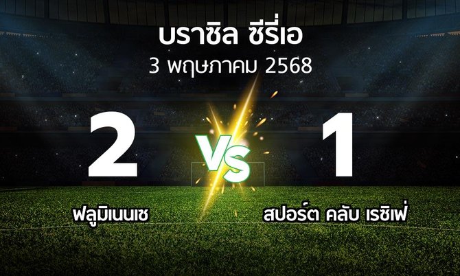 ผลบอล : ฟลูมิเนนเซ vs สปอร์ต คลับ เรซิเฟ่ (บราซิล-ซีรี่เอ 2025)