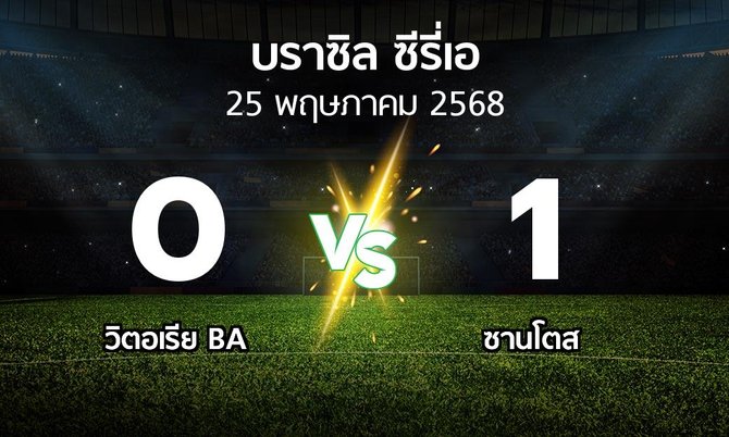 ผลบอล : วิตอเรีย BA vs ซานโตส (บราซิล-ซีรี่เอ 2025)