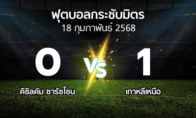 ผลบอล : คิซิลคัม ซารัชโชน vs เกาหลีเหนือ (ฟุตบอลกระชับมิตร)