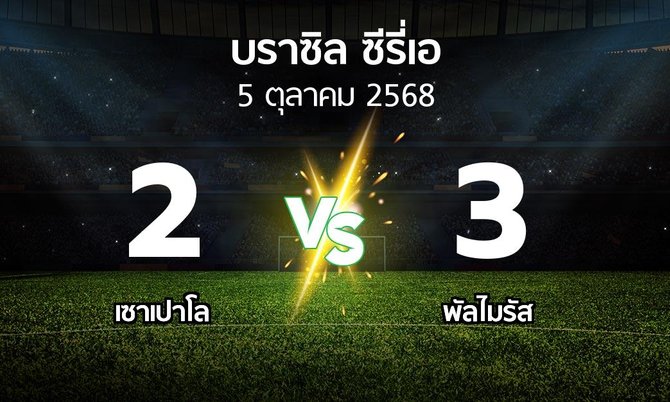 ผลบอล : เซาเปาโล vs พัลไมรัส (บราซิล-ซีรี่เอ 2025)