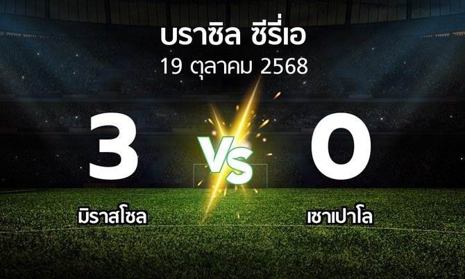 ผลบอล : มิราสโซล vs เซาเปาโล (บราซิล-ซีรี่เอ 2025)