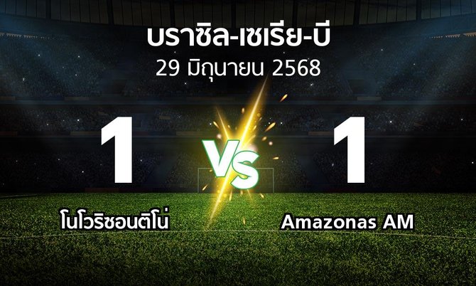 ผลบอล : โนโวริซอนติโน่ vs Amazonas AM (บราซิล-เซเรีย-บี 2025)
