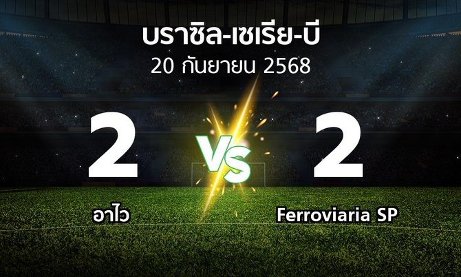 ผลบอล : อาไว vs Ferroviaria SP (บราซิล-เซเรีย-บี 2025)