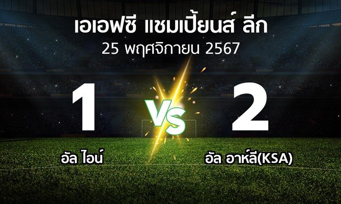 ผลบอล : อัล ไอน์ vs อัล อาห์ลี(KSA) (เอเอฟซีแชมเปี้ยนส์ลีก 2024-2025)