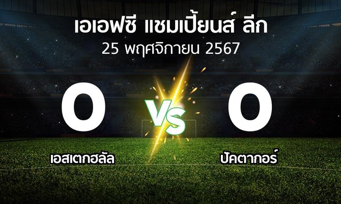 ผลบอล : เอสเตกฮลัล vs ปัคตากอร์ (เอเอฟซีแชมเปี้ยนส์ลีก 2024-2025)