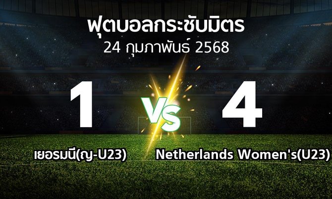 โปรแกรมบอล : เยอรมนี(ญ-U23) vs Netherlands Women's(U23) (ฟุตบอลกระชับมิตร)