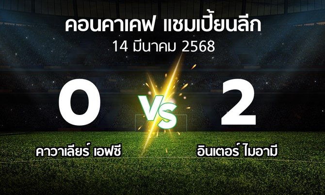 ผลบอล : คาวาเลียร์ เอฟซี vs อินเตอร์ ไมอามี (คอนคาเคฟ-แชมเปี้ยนลีก 2025)