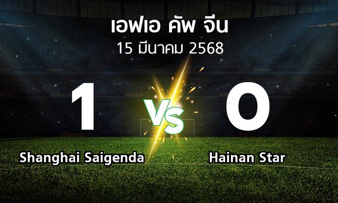 ผลบอล : Shanghai Saigenda vs Hainan Star (เอฟเอ-คัพ-จีน 2025)