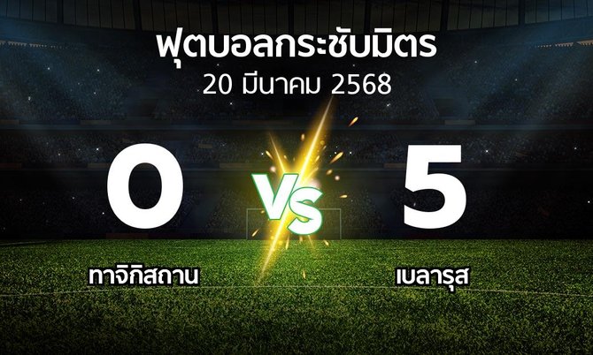 โปรแกรมบอล : ทาจิกิสถาน vs เบลารุส (ฟุตบอลกระชับมิตร)