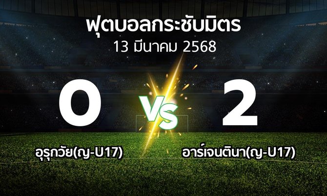 โปรแกรมบอล : อุรุกวัย(ญ-U17) vs อาร์เจนตินา(ญ-U17) (ฟุตบอลกระชับมิตร)