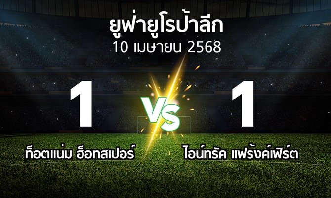 ผลบอล : สเปอร์ส vs แฟร้งค์เฟิร์ต (ยูฟ่า ยูโรป้าลีก 2024-2025)