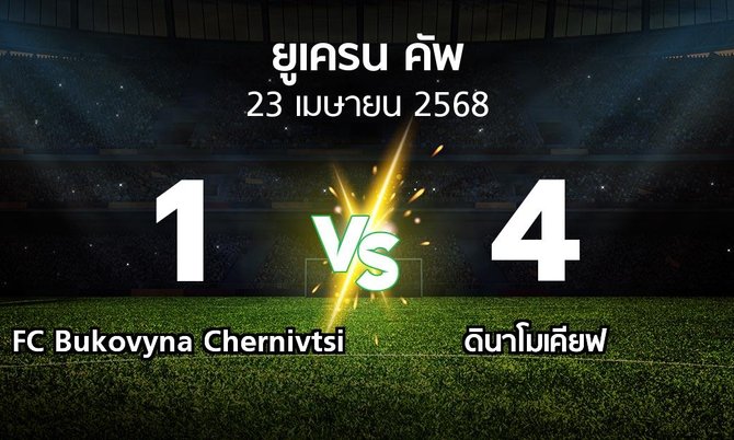 ผลบอล : FC Bukovyna Chernivtsi vs ดินาโมเคียฟ (ยูเครน-คัพ 2024-2025)