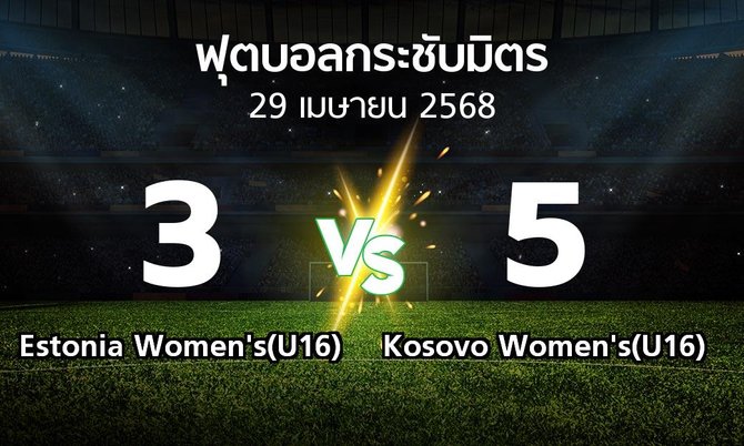 ผลบอล : Estonia Women's(U16) vs Kosovo Women's(U16) (ฟุตบอลกระชับมิตร)