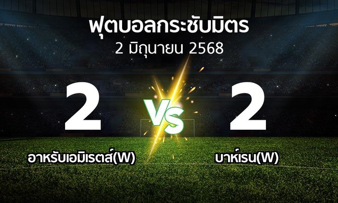 โปรแกรมบอล : อาหรับเอมิเรตส์(W) vs บาห์เรน(W) (ฟุตบอลกระชับมิตร)