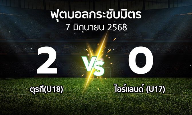 โปรแกรมบอล : ตุรกี(U18) vs ไอร์แลนด์ (U17) (ฟุตบอลกระชับมิตร)
