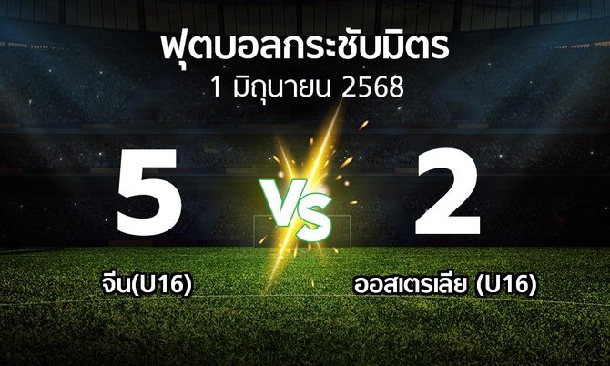 โปรแกรมบอล : จีน(U16) vs ออสเตรเลีย (U16) (ฟุตบอลกระชับมิตร)