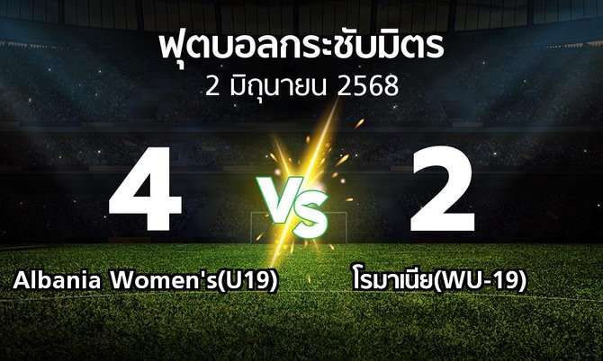 ผลบอล : Albania Women's(U19) vs โรมาเนีย(WU-19) (ฟุตบอลกระชับมิตร)
