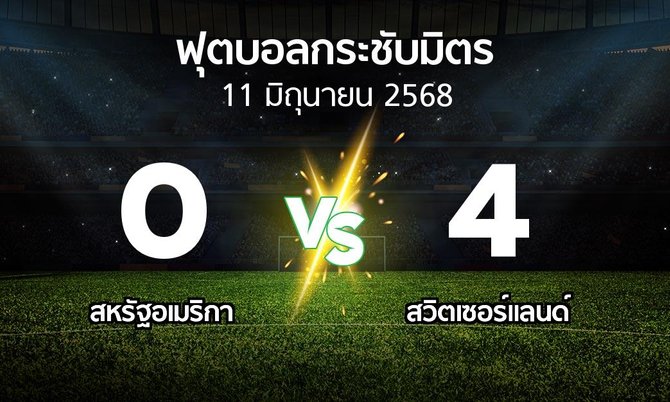 โปรแกรมบอล : สหรัฐอเมริกา vs สวิตเซอร์แลนด์ (ฟุตบอลกระชับมิตร)