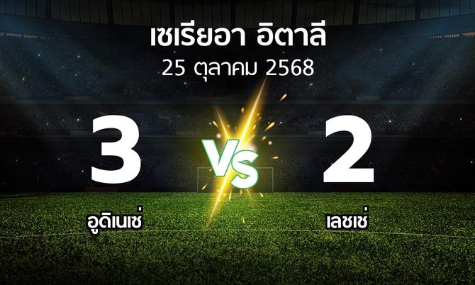 ผลบอล : อูดิเนเซ่ vs เลชเช่ (เซเรีย อา 2025-2026)