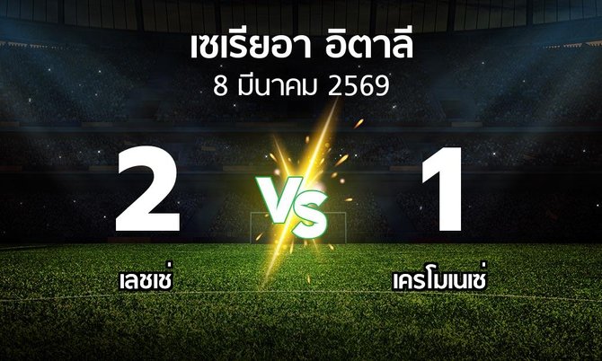 ผลบอล : เลชเช่ vs เครโมเนเซ่ (เซเรีย อา 2025-2026)