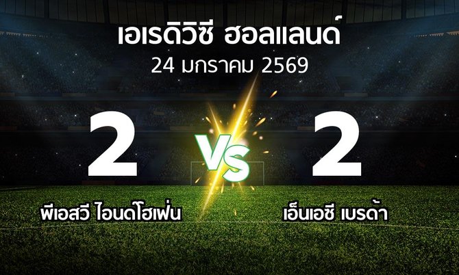 ผลบอล : พีเอสวี vs เอ็นเอซี เบรด้า (เอเรดิวิซี่ ฮอลแลนด์ 2025-2026)