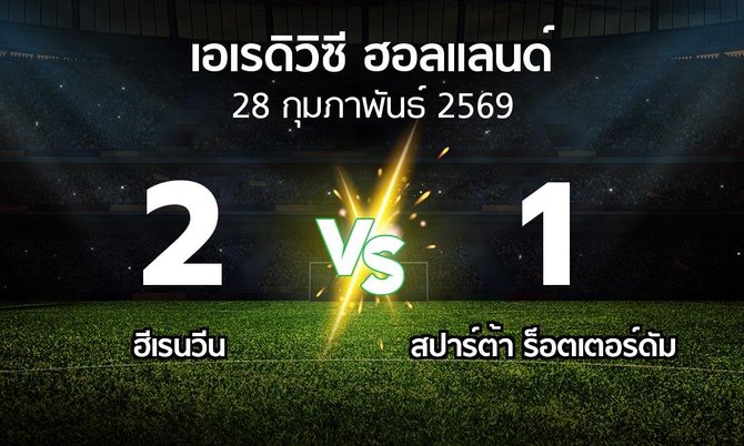 ผลบอล : ฮีเรนวีน vs สปาร์ตา (เอเรดิวิซี่ ฮอลแลนด์ 2025-2026)