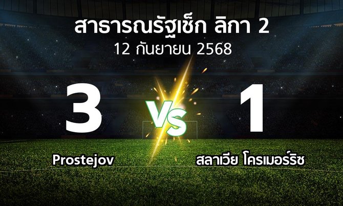 ผลบอล : Prostejov vs สลาเวีย โครเมอร์ริซ (สาธารณรัฐเช็ก-ลิกา-2 2025-2026)