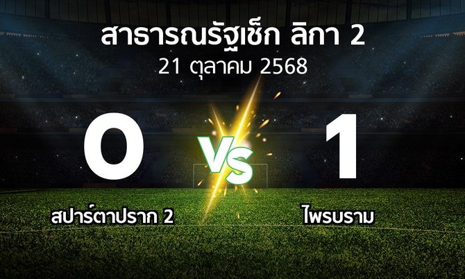 ผลบอล : สปาร์ตาปราก 2 vs ไพรบราม (สาธารณรัฐเช็ก-ลิกา-2 2025-2026)
