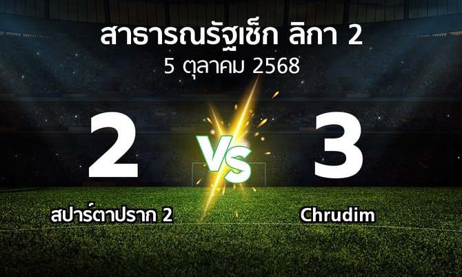 ผลบอล : สปาร์ตาปราก 2 vs Chrudim (สาธารณรัฐเช็ก-ลิกา-2 2025-2026)