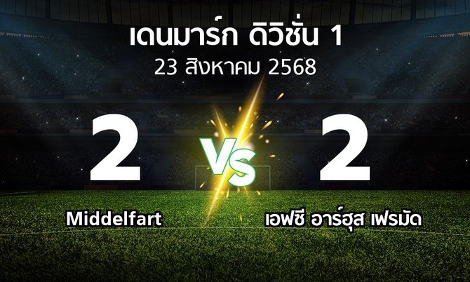 ผลบอล : Middelfart vs เอฟซี อาร์ฮุส เฟรมัด (เดนมาร์ก-ดิวิชั่น-1 2025-2026)