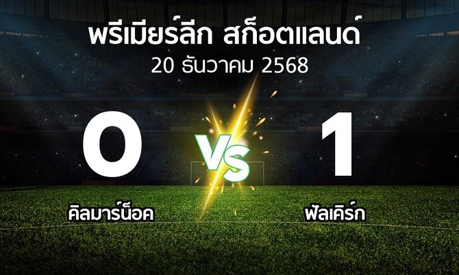 ผลบอล : คิลมาร์น็อค vs ฟัลเคิร์ก (สก็อตติชพรีเมียร์ลีก 2025-2026)