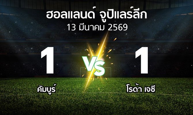 ผลบอล : คัมบูร์ vs โรด้า เจซี (ฮอลแลนด์-จูปิแลร์ลีก 2025-2026)