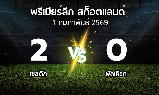 ผลบอล : เซลติก vs ฟัลเคิร์ก (สก็อตติชพรีเมียร์ลีก 2025-2026)
