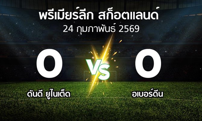 ผลบอล : ดันดี ยูไนเต็ด vs อเบอร์ดีน (สก็อตติชพรีเมียร์ลีก 2025-2026)