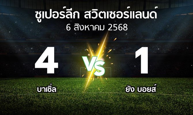 ผลบอล : บาเซิ่ล vs ยัง บอยส์ (ซูเปอร์ลีก-สวิตเซอร์แลนด์ 2025-2026)