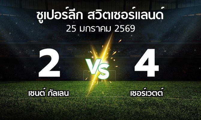 ผลบอล : เซนต์ กัลเลน vs เซอร์เวตต์ (ซูเปอร์ลีก-สวิตเซอร์แลนด์ 2025-2026)