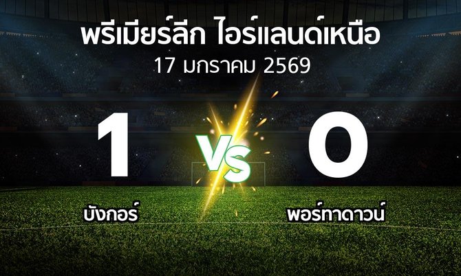 ผลบอล : บังกอร์ vs พอร์ทาดาวน์ (พรีเมียร์ลีก-ไอร์แลนด์เหนือ 2025-2026)