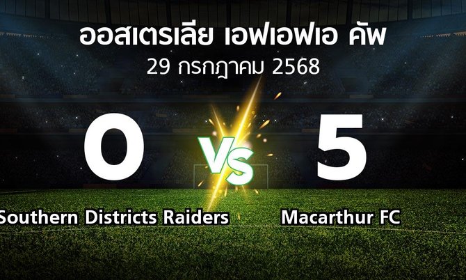 ผลบอล : Southern Districts Raiders vs Macarthur FC (ออสเตรเลีย-เอฟเอฟเอ-คัพ 2025)