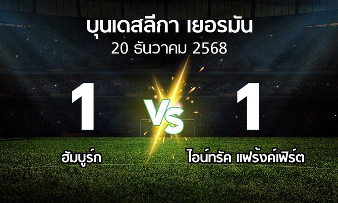 ผลบอล : ฮัมบูร์ก vs แฟร้งค์เฟิร์ต (บุนเดสลีกา 2025-2026)
