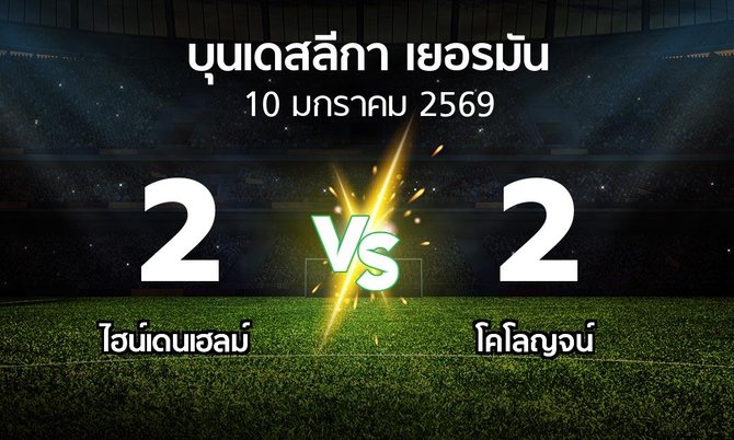 ผลบอล : ไฮน์เดนเฮลม์ vs โคโลญจน์ (บุนเดสลีกา 2025-2026)