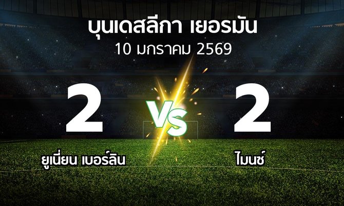 ผลบอล : ยูเนี่ยน เบอร์ลิน vs ไมนซ์ (บุนเดสลีกา 2025-2026)