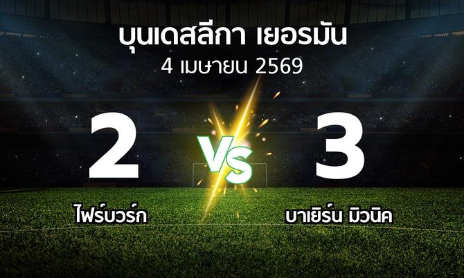 ผลบอล : ไฟร์บวร์ก vs บาเยิร์น มิวนิค (บุนเดสลีกา 2025-2026)