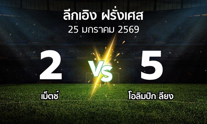 ผลบอล : เม็ตซ์ vs ลียง (ลีกเอิง 2025-2026)