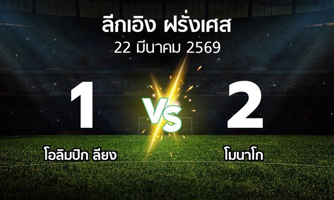 ผลบอล : ลียง vs โมนาโก (ลีกเอิง 2025-2026)